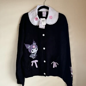 Sanrio Kuromi Dress Up Collared Cardigan Sweater Juniors X-Large NEW - Picture 1 of 12
