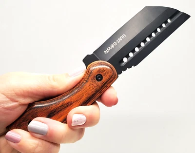 Hunt Down Chopper 全唐固定刀片切割刀狩猎刀木鞘棕色 — 第 1/4 张图片