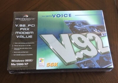 Broadxent V.92 PCI Fax Modem Value With Voice 56K Windows 98SE ME 2000 XP Sealed - Image 1 of 2