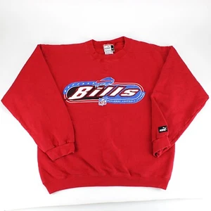 Vintage 90s Buffalo Bills Crewneck Sweatshirt Sweater NFL Puma Mens Red XL - Picture 1 of 9