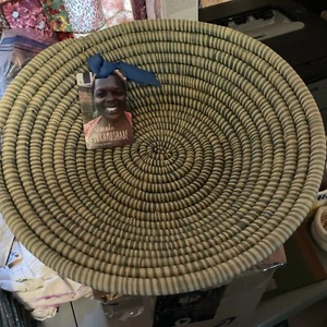 Handmade Sisal “Blessing Basket” From Uganda Green Stripes - Picture 1 of 4