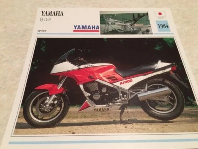 Tarjeta Yamaha Moto FJ1100 FJ 1100 1984 Colección Atlas Motorbike Japón - Imagen 1 de 2