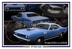 Póster Hemi Cuda 1971 estampado - Imagen 1 de 1