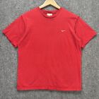 Vintage Nike Shirt Mens Medium Red Y2K Embroidered Swoosh Basic Essential Sports