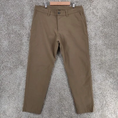 Pantalones Lululemon ABC Para Hombres 33 Marrón Calce Ajustado Pantalón Versa Sarga LM5B67S Foto 1 de 4