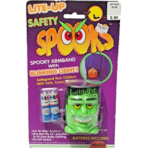Lite Up Safety FRANKENSTEIN SPOOKY ARMBAND Halloween NEW AA HI WHATT BATTERIES - Picture 1 of 8