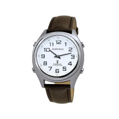 Marschall Leder Sprechende Herrenuhr deutliche Stimme Weckfunktion 1-205137-001 - Bild 1 von 2