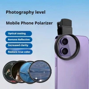 52mm Polarizer Filter Mobile Phone Photography Polarizing Filter with Clip - Picture 1 of 13