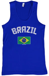 Threadrock Men's Brazil Brazilian Flag Tank Top Brasil Pride - Picture 1 of 7