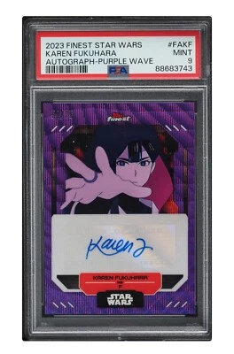 2023 ⭐ Finest 54/75-Auto Star Wars, Karen Fukuhara, Purple Wave #FA-KF, PSA-9 - Image 1 of 3