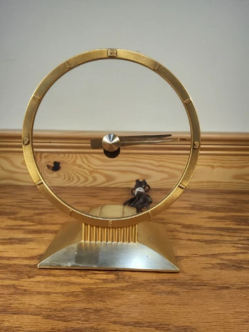 Vintage JEFFERSON Golden Hour Mystery Clock Mantel Shelf Parts or Repair Running Cover