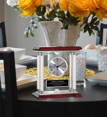 Engrave Clock Diamond Retirement Gift Idea Coworker Boss Away Wife Anniversary Cover