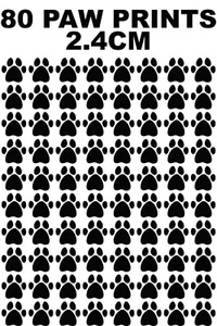 80 x Paw Print Dog Cat Decal Vinyl Stickers 2.4 cm Car Glass Craft Art - Picture 1 of 2