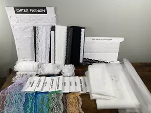 Mixed Variety Lot Assorted Lace Trim Klauber Brothers Chiffon Samples - Picture 1 of 6