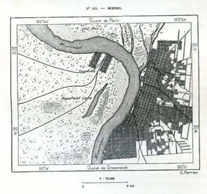 Memphis, Tennessee ....Antique Map, Plan..1892 - Picture 1 of 1