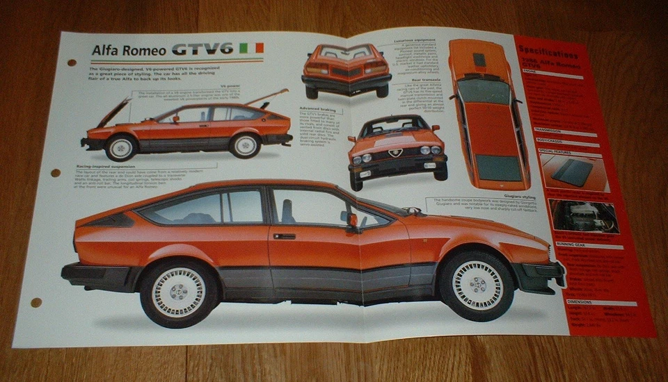 1986 ALFA ROMEO GTV6 ORIGINAL IMP BROCHURE SPECS INFO 86 81 82 83 84 85 87 GTV 6 - Image 1 of 1