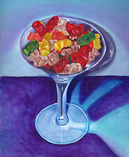 Gummy Bears Martini 8x10 Signed Art Print of Original Oil Painting by Vern