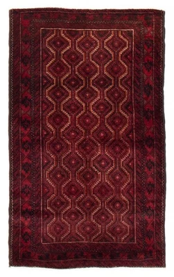 Tapete de área geométrico vintage 3'5" x 5'8" tapete de lã tradicional com nós à mão - Imagem 1 de 4