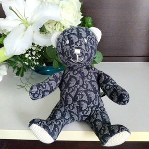 Christian Dior Vintage Trotter Monogram Teddybär Blau Weiß Baumwolle Mode - Bild 1 von 15