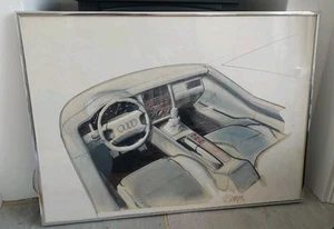 AUDI 80 Cockpit ORIGINAL Design Concept Artwork By Peter Schreyer S2 RS2 - Picture 1 of 15