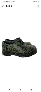 Green Distorted Animal Print Dr.Martens Oxfords - Picture 1 of 4