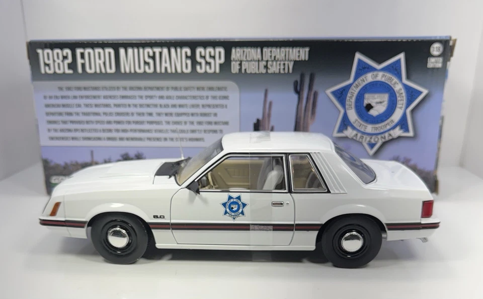 Greenlight 1/18 Scale 1982 FORD MUSTANG SSP “Arizona Department Of Public Safety - Image 1 of 4