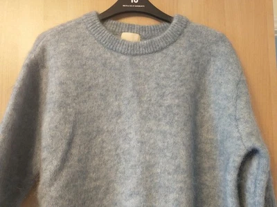 H&M светло-синий короткий рукав шерсти мохера джемпер размер большой - Изображение 1 из 4