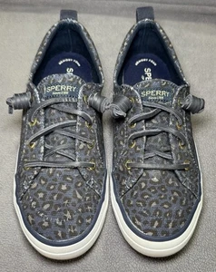 Sperry Top Sider Shoes W Sz 7 Crest Vibe Sneakers Blue Cheetah Print STS85932 - Picture 1 of 10
