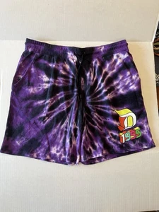 Disneyland Disney D 1955 Purple Tie Dye Cotton Sweat Shorts Men’s Large NWT - Picture 1 of 7