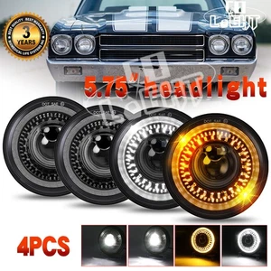 For Chevy Chevelle 1964-1970 4PCS 5.75" LED Headlights Hi/Lo w/DRL Sealed Beam - Picture 1 of 10