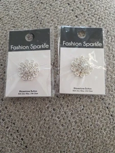 Botón de estrás brillante de moda 2 piezas en tono plateado para manualidades - Imagen 1 de 3