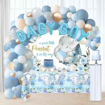Elephant Baby Shower Decorations for Boy,Baby Boy Balloon Garland Kit with Eleph - Image 1 of 4