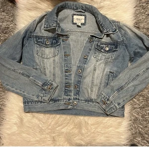 Medium Wash Distressed Jeansjacke Größe:M Fit S - Bild 1 von 2