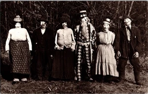 Halloween COSTUMES RPPC Reprint Continental Uncle Sam Patriotic CB12 - Picture 1 of 2