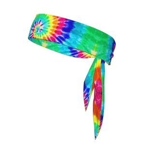 Sports Head Tie Colorful Tie Dye Tie Sweatband Headband Men Women Elastic Ban... - Picture 1 of 9