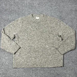 J Crew Sweater Mens 2XL Gray 100% Wool Speckled Donegal Tweed Crewneck Pullover - Picture 1 of 10