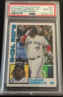 2019 Topps Silver Pack Vladimir Guerrero Jr. 1984 Chrome Promo #46 PSA 10 – RC - Image 1 of 2