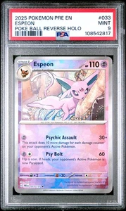 PSA 9 Espeon - 033/131 - Poke Ball Reverse Holo - Prismatic Evolutions - Picture 1 of 2