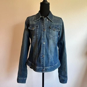 Rock 47 By Wrangler Damen Jeansjacke Denim Gr. L Grunge Cowgirl Metall Gothic - Bild 1 von 6