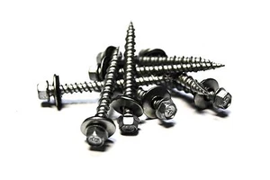 (250) 10x2 Hex Head Roofing Screws with Neoprene Washer (Weather Coat) - Picture 1 of 2