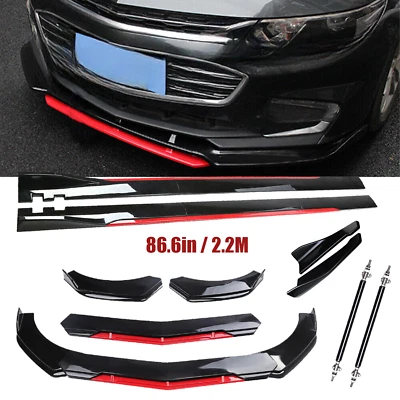 For Chevrolet Equinox Front Bumper Lip Splitter Spoiler Rear lip Glossy Black R Foto 1 de 4