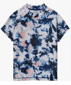 NWT! Athleta Girl Mock Neck Rashguard Aurora Tie Dye Sz 12 Large - Picture 1 of 2