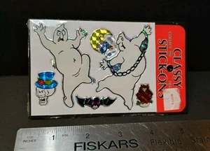 Vintage Stickers HALLOWEEN Ghosts Prism Sticker Pack VTG NIP NOS 1980s VERY RARE - Picture 1 of 6