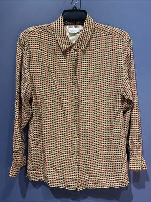 BLUSA VINTAGE Maggy London TALLA 10 100% SEDA MANGA LARGA Color Burberry Foto 1 de 3