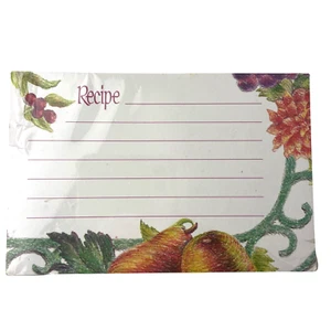Tarjetas de recetas vintage de 5 x 3,25 pulgadas Escena floral de frutas - Imagen 1 de 6