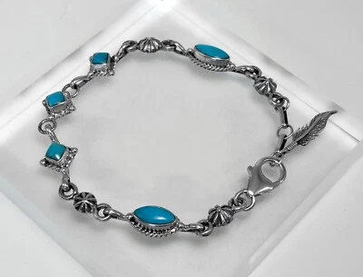 CHACO CANYON Sterling Silver Kingman Turquoise Star Line Bracelet - NIB - Image 1 of 4