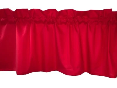 Solid Red Window Valance or Curtain Panel RV basement man cave Home Decor - Image 1 of 4