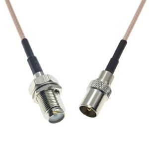75Ohm RG179 Cable TV IEC Male to F Female Buklhead Jumper TV Aerial RF Coaxial - Picture 1 of 5