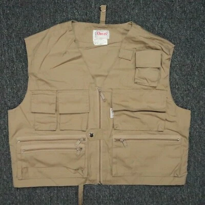 Chaleco Orvis de Colección Para Hombres Pequeño Marrón Bolsillos con Cremallera Completa Pesca con Mosca Senderismo Caza Foto 1 de 4