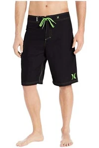 Hurley Men's One and Only 22-Inch Boardshort Black/Neon - Picture 1 of 1